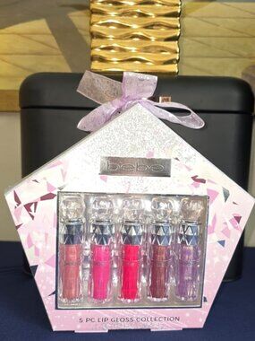 Bebe 5 Pc Lip Gloss Set Gift Box Pink Collection New 💄✨